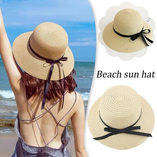 Women foldable straw sun - women, hat