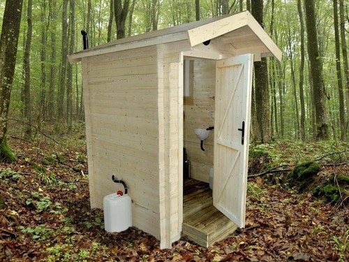 Wooden composting eco toilet - wooden,