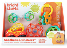 Bright Starts Soothers & Shakers 5 Piece Gift Set, On the Go Baby Toys New