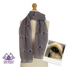 PEKINGESE SCARF LADIES PEKINGESE DOG PRINT SHAWL PEKE DOG GIFTWARE