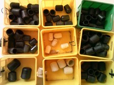 Rubber & Plastic CHAIR Ferrules, Black White  Various Styles & Sizes Sold Singly