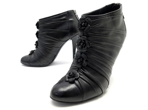 Chanel black ankle leather - chanel,