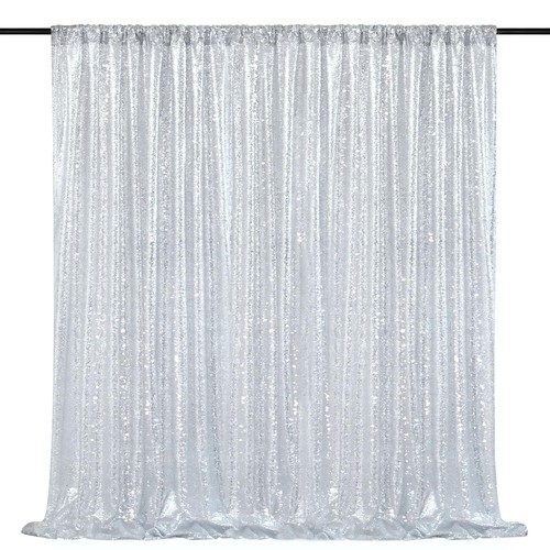 Silver sequin backdrop - silver,