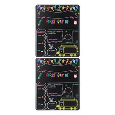  2 Pcs Chalk Board First Day School Black Back to Elementary Supplies Prop
