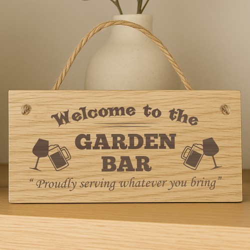 Welcome the garden bar sign - garden,