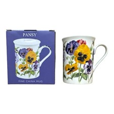 Pansy Flower Mug Fine China 300ml Capacity Floral Gift