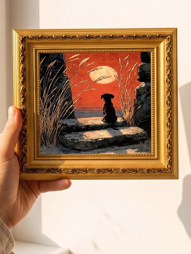 Black dog sunset - sunset, silhouette
