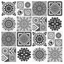 Tile Stickers Mosaic Transfers Waterproof Pack Of 24, 150mm x 150mm 6 inch G16