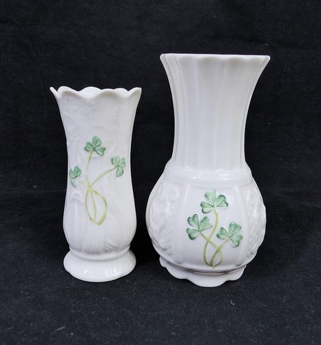 Pair small belleek ireland - pair,