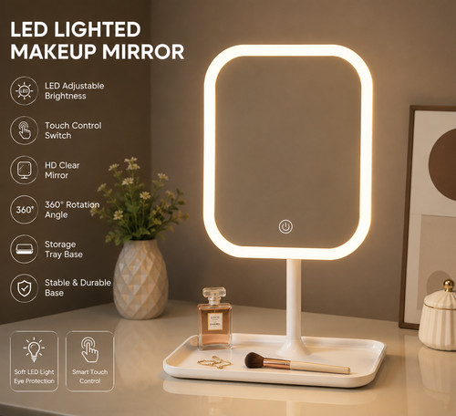 Led lighted makeup - lighted, mirror