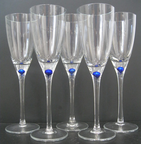 Cobalt blue teardrop stem - 5,
