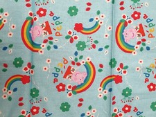Peppa Pig Turquoise fabric UK fat quarter 17" x 43" approx 100% cotton material