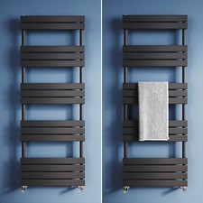 Black Towel Radiator Designer Flat Panel Bathroom Heater Central Heating Rads