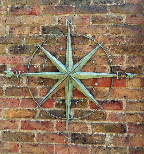Compass garden wall art round - art,