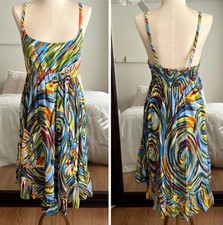 Just For Fun By Jams World Whirly Pop Dress Boho Print Medium