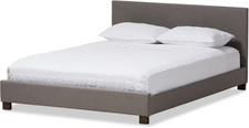 Queen Grey Platform Bed Frame