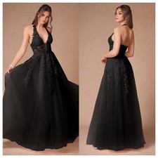 Black Wedding Dresses Deep V