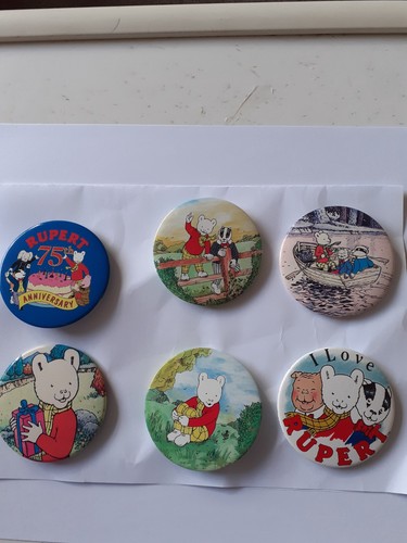 Rupert bear badges including - bear,
