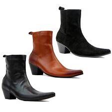 MADCAP MENS MOD RETRO 60s CUBAN HEEL WINKLEPICKER CHELSEA BEATLES BOOTS - CASBAH