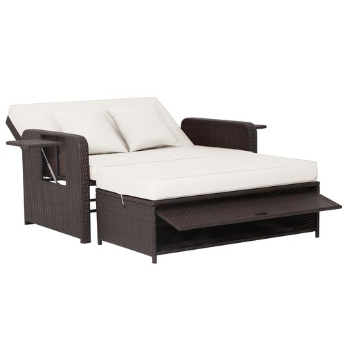 Patio rattan daybed - patio,