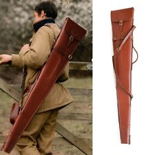 Genuine Leather Shotgun Slip Case Hunting Gun Bag Shooting Padded Carry Case