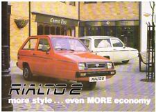 RELIANT RIALTO 2 ORIGINAL 1984 FACTORY SALES SPECIFICATION SHEET