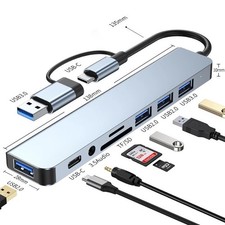 USB Hub 3.0 - 8 in 2 USB C Hub