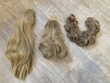 Vintage hair extension 100% human hair from Hong Kong and 2 others theatre props