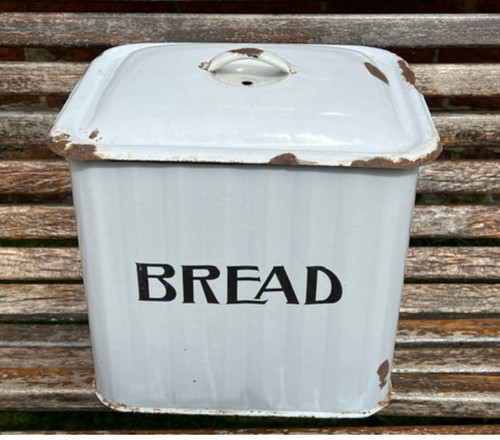 Large vintage white enamel - vintage,
