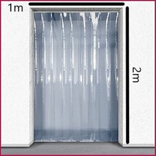 PVC Strip Curtain - Pedestrian / Butcher Door Kit - 1m (w) x 2m (d) 200mm x 2mm