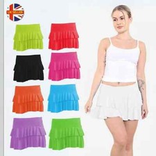 NEW - LADIES WOMENS RARA NEON MINI SKIRTS FANCY DRESS PARTY MULTICOLOURED