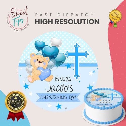 Christening personalised round - christening,