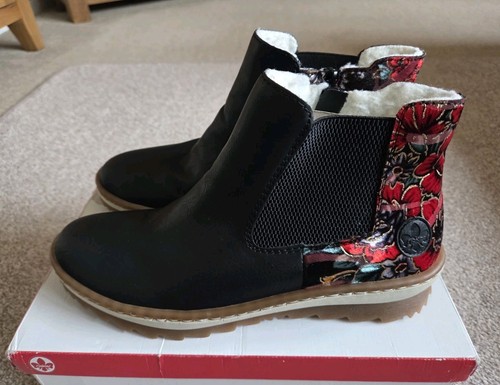 Rieker ladies black leather - ladies,