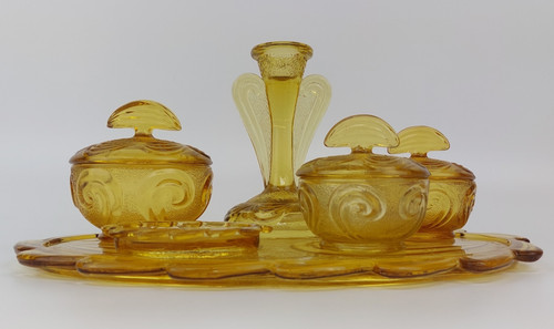 Art deco amber glass - deco,