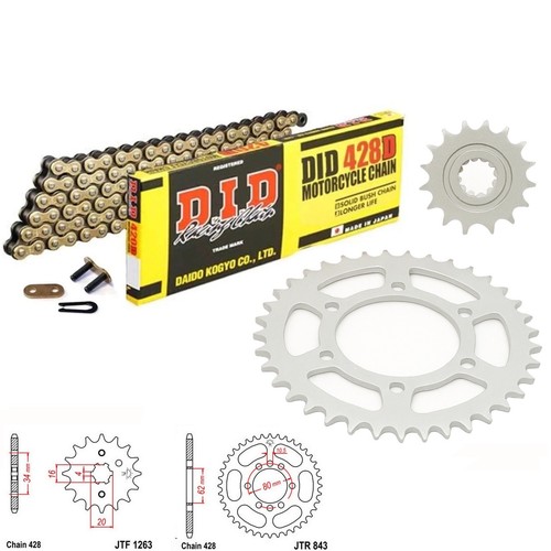 Dt125 chain and sprocket - dt125,