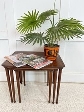 Vintage Teak Mid Century Danish 1960s Mobelintarsia Nest of Tables Side No.22