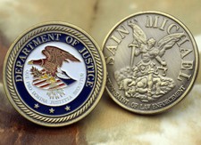 U.S. SAINT MICHAEL DOJ DEPARTMENT OF JUSTICE FREEDOM CHALLENGE COIN AMERICAN USA