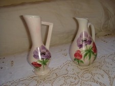 edward radford ware anemone pattern 2 x art deco style jugs vases hand painted