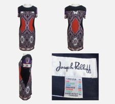 VINTAGE JOSEPH RIBKOFF BLACK MULTI FLORAL STRECH PENCIL DRESS Vtg UK 16 mod 12