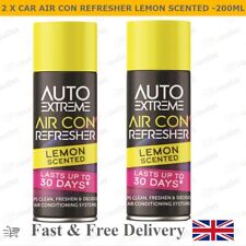 2 X Car Air Conditioning Cleaner Freshener Lemon Scented Clean Deodorize - 200ml