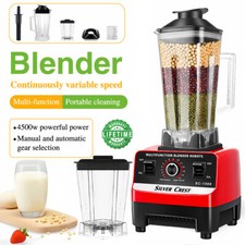 Commercial Food Blender+2x Cups Processor Juicer Smoothie Crusher Home Ice Mixer