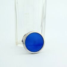 Antique Sterling Silver Guilloche Enamel Cut Glass Perfume Scent Flask Bottle. D