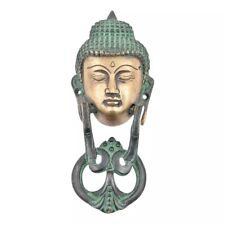 Antique Look Patina Brass Buddha Face Door Knocker Door Bell Home Decor