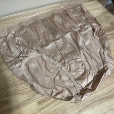 Hanes Nylon Full Brief Panty Underwear Sz 10 NWOT Lace Trim Granny Sissy Nude