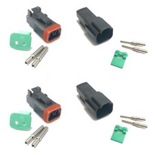 2Sets Deutsch DT Series 2 Way Connector Kit With Terminals - Male&Female Kit UK