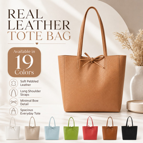 Real leather shopper - bag, women