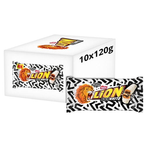 Lion black white bars - white,