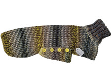 hand knitted LURCHER/WHIPPET DOG COAT 20" long 6070 BLUE GOLD BROWN GREEN new