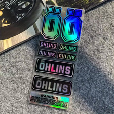 OHLINS High-Visibility Reflective Motorcycle Stickers - Waterproof Vinyl, MultiB