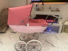 Pink doll pram silver cross